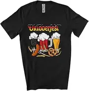 [Generic] Oktoberfest; Cheerful Drinking German Flag Three Glasses of Beer; Family Drunker Group Unisex T-Shirt
