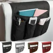 5-Pocket Sofa Chair Arm Rest Organiser Storage Pouch Tray Armchair Caddy Holder^