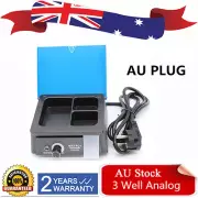 Dental Lab Equipment Analog Wax Heater Pot 3 Well Analog Melting Dipping Pot AU