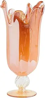 The House of Florence Hand Made in Italy Murano Glass Decorative Vase in Peach Colour