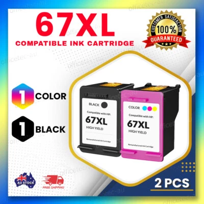 2x Generic Ink Cartridges 67XL for HP Deskjet 2300 2330 2332 2700 2720 2721 2722