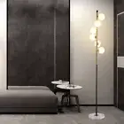 Homary White Globe Glass Shade 6-Lights LED Floor Lamp with Round Marble Base