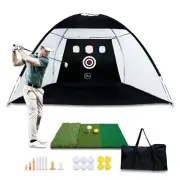 Upgraded Golf Practice Net with New Foldable Hitting Mat (10 X 7 ft) - 10 PU ...