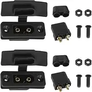 EMSea 2 Pairs XT90E XT90E-M High Current Mounting Plug with Rubber Cap XT90 2 Pin Reverse Polarity Proof Compatible with RC Aircraft Drone