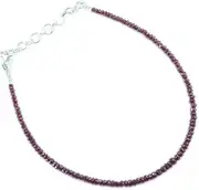 Myhealingworld Natural Faceted Ruby Beads Jewellery, 6.5 Inch Beaded Bracelet with Additional 2 inch Extension. Bead Size Varies from 2mm to 5mm.