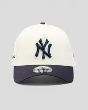 [New Era] New Era Men's New York Yankees 9Forty A-Frame Snapback Cap in Chrome White/Navy/Grey One Size Chrome White/Navy/Grey