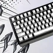 SUEHIODHY Retro PBT Keycaps - White Japanese Manga Keycaps Set, 141 Keys Cherry Profile Dye-Sub Custom Keycap, Minimalist Style Key caps for 60%, 65%, 75%, 100% Cherry MX Mechanical Keyboard
