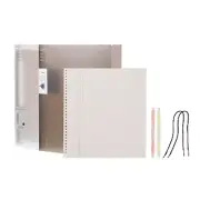 A4 Loose Leaf Notebook Binder 8 Tab 8 Rings 180 Sheets Ruled, White Black 2 Set