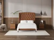 My Style Winged Headboard & Slimline Base - Double / Gingerbread / Slimline Base