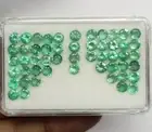 4mm Natural emerald Round Cut Lot 11.25Ct 52pc high luster Faceted Green Emerald