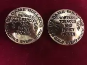 Conchos: 2 Brass BROTHEL token, Madame Bulldog