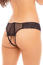 [Rene Rofe] Flirtation Panty With Lace Up Back