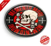 Memento Mori Belt Buckle - Victorian Skull Handmade Silver Buckle - 134-4