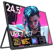 UPERFECT 24.5" 2K 165Hz Portable Monitor w/VESA & 180°Adjustable Stand, 2560 ...