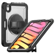MCC Shockproof iPad mini 7 (A17 Pro) 2024 Clear Back Rotate Hand Strap Case Cover Apple