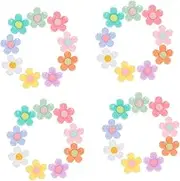 BEBEMOKO 30Pcs DIY Flower Shape Patches for Craft Decoration Versatile Accessories for Hairpins Phone Cases and Creative Projects Durable and Chic Design
