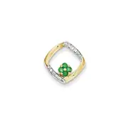 14K Yellow Gold Real Diamond u0026 Emer Pendant