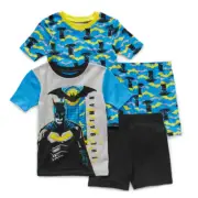 New DC Comics The Batman Tops & Shorts 4-Piece Pajama Set 6 8 10