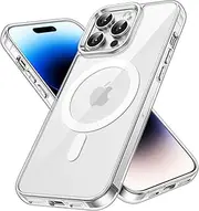 [JETech] Magnetic Case for iPhone 14 Pro Max 6.7-inch Compatible with MagSafe Wireless Charging, Shockproof Phone Bumper Cover, Anti-Scratch Clear Back (Clear)