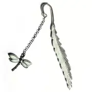 2pcs Butterfly Dragonfly Bookmark Retro Feather Luminous Bookmark Read Maker School Stationery Supplies
