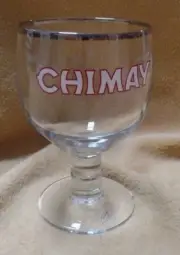 Chimay Belgian Ale Goblet, Chalice, Beer Glass, NWT, .33L/11.2oz, silver rim