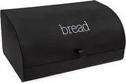 AuldHome Design AuldHome Farmhouse Black Bread Box; Retro Vintage Style Enamel Countertop Bin