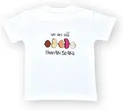 [The Wee Bean] Organic Cotton Toddler Kids Boy/Girl/Unisex Short Sleeve T-Shirt - We are All Human Beans