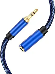 Headphone Extension Cable, tunghey 3.5 AUX Extension Cable Male to Female 3.5mm Stereo Audio Extension Cable Aux Jack Extender Double Shielded Braided Long 1/8 TRS aux Cord Extender (0.3m)