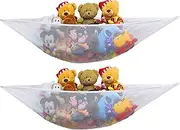 SimpleHouseware Jumbo Corner Toy Hammock for Stuffed Animals, 2 Pack, White