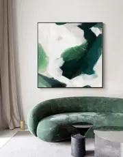 French Abstract Green Canvas