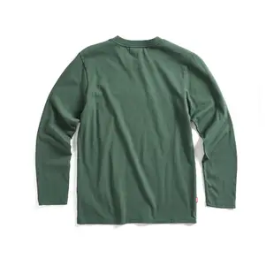 EDWIN 露營系列 篝火印花長袖T恤(苔綠色)-男款