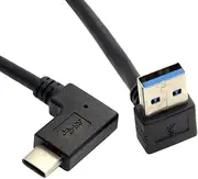 cablecc Reversible USB 3.1 USB-C Angled to 90 Degree Up Angled A Male Data Cable for Tablet Mobile Phone