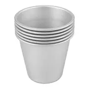 6 PCS Aluminium Dariol Mould Baking Cup Dariole Pudding Dessert Creme Moulds Round Nonstick Egg Tart Mould Bakeware Cup silver