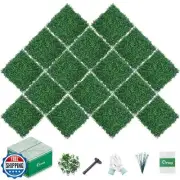 Grooy 16PCS Boxwood Panels, 10"x10" Grass Wall, Grass Backdrop Privacy Screen