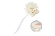 BOOMJOY Shower Back Scrubber Long Handle Body Brush with Bristles and Loofah
