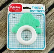 Vintage Playskool Green Turtle Teether Toy Teething Ring Baby Toddler NEW 1979