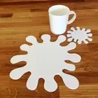 Splash Shaped Acrylic Placemats & Coasters Set 4/6/8 25cm 10" Many Colours