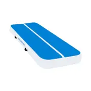 Powertrain 4m x 2m x 20cm Air Track Gymnastics Mat Tumbling Exercise (Blue White)