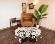 Cowhide Rug 5x5 ft Cow Skin Salt & Pepper Black & White Cow Hide Real Cow Print