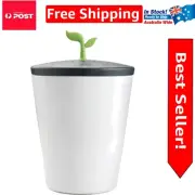 EcoCrock 2.8L Countertop Compost Bin with Odour Filters and Green Leaf Handle
