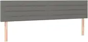 'vidaXL LED Headboard in Dark Grey Fabric, Adjustable Height, Bedroom Furniture with Colourful Lights and Cuttable LED Strip - Size: 200x5x78/88 cm