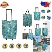Portable Flower Pattern Shopping Cart with Increased Height and Storage Capacity