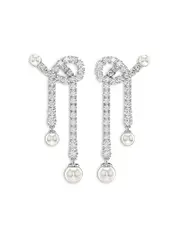 Swarovski Lucent Imitation Pearl & Crystal Matrix Drop Earrings
