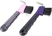 Ipetboom Horse Hoof Cleaning Brush 2 Pieces Grooming Horse Cleaning Pick Grip Hoof Pick Random Color