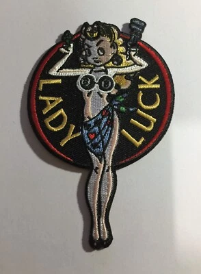 Lady Luck, 8 Ball, Iron on/Sew on cloth Back patch, Embroidered, Car, Biker.