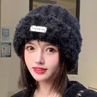 Women Hat Brimless Anti-freeze Lady Trendy Stretchy Plush Beanie Hat Windproof