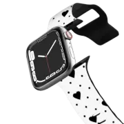 Apple Watch Series 4-6, SE (44mm) Impact Band Pin Point Hearts Black on White