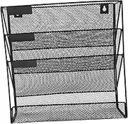 TOGEVAL Wall Mounted File Organizer Document Holder for Office Paper Rack Space Saving Design Multifunctional Wall File Holder for Pamphlets Magazines and Documents