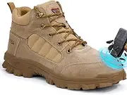 [GUSAYEX] Work Boots for Men Breathable Steel Toe Boots Lightweight Steel Toe Shoes for Men Construction Boot Comfortable Safety Boot Indestructible Industrial Work Shoes