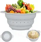 Fulasun Collapsible Colander with Handle Food Grade Silicone Colander Straine...